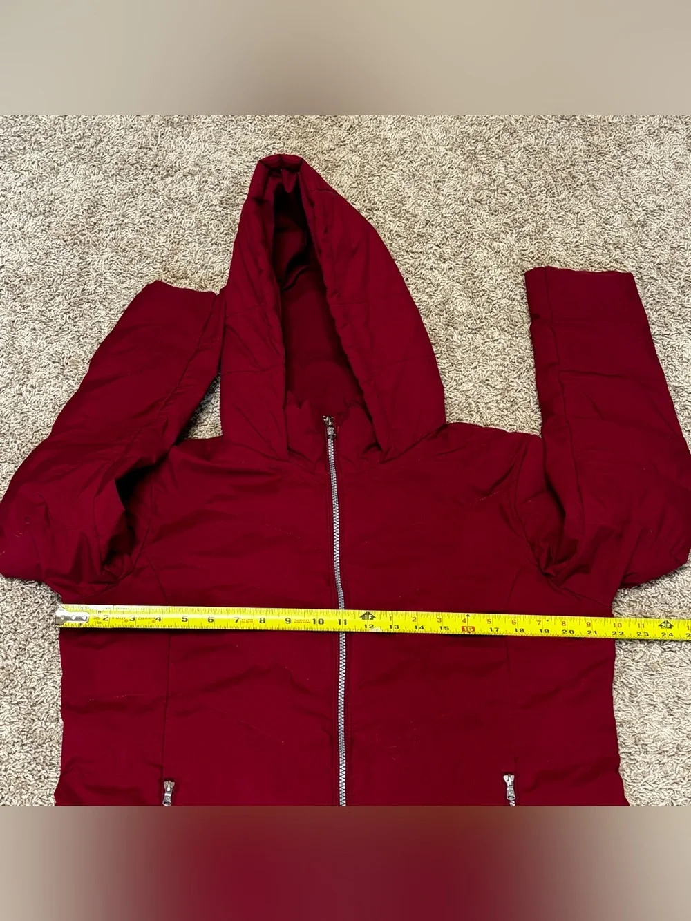Ralph Lauren Women's Hooded Quilted Puffer Coat - Burgundy womens large style